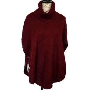 Sister's Size Medium Viscose/Polyester Blend Poncho Style Turtle Neck Sweater